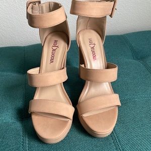 Red Delicious Strappy Nude Heels